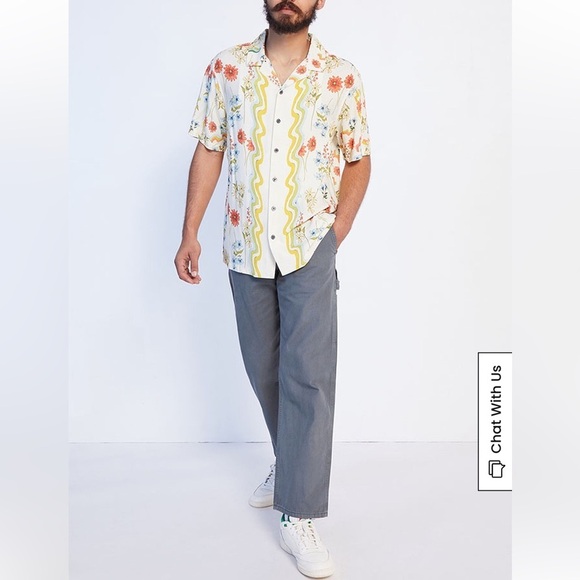 Pacsun Cruise Resort Camp Button Up Shirt Standard Fit Lightweight M Floral - Picture 4 of 16